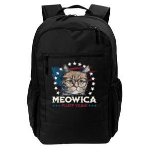 Meowica Fluff Yeah Funny Patriotic Cat 4th of July  Wo Daily Commute Backpack