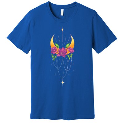 Moon Flower Yoga Spiritual Occult And Magic Gift Premium T-Shirt