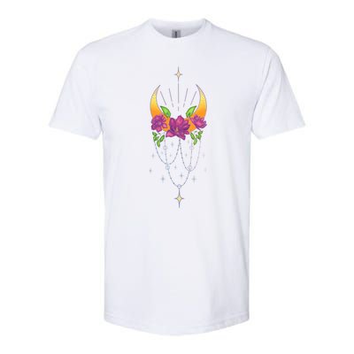 Moon Flower Yoga Spiritual Occult And Magic Gift Softstyle CVC T-Shirt