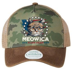 Meowica Fluff Yeah Funny Patriotic Cat 4th of July Legacy Tie Dye Trucker Hat