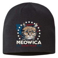 Meowica Fluff Yeah Funny Patriotic Cat 4th of July Sustainable Beanie