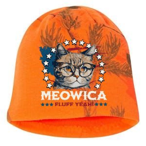 Meowica Fluff Yeah Funny Patriotic Cat 4th of July Kati - Camo Knit Beanie