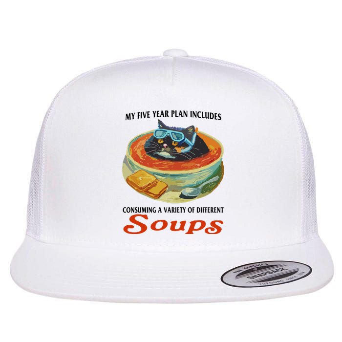 My Five Year Plan Includes Consuming A Variety Of Different Soups Flat Bill Trucker Hat