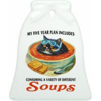 My Five Year Plan Includes Consuming A Variety Of Different Soups Ceramic Bell Ornament