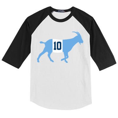 Messi Goat #10 Argentina Soccer Kids Colorblock Raglan Jersey