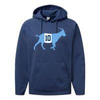 Messi Goat #10 Argentina Soccer Performance Fleece Hoodie