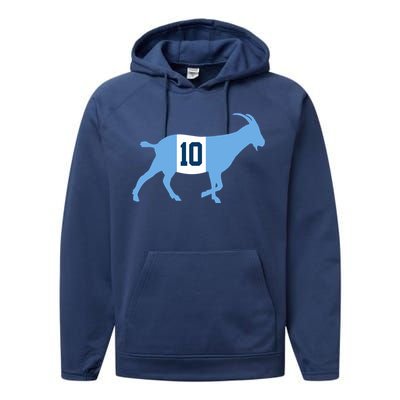 Messi Goat #10 Argentina Soccer Performance Fleece Hoodie