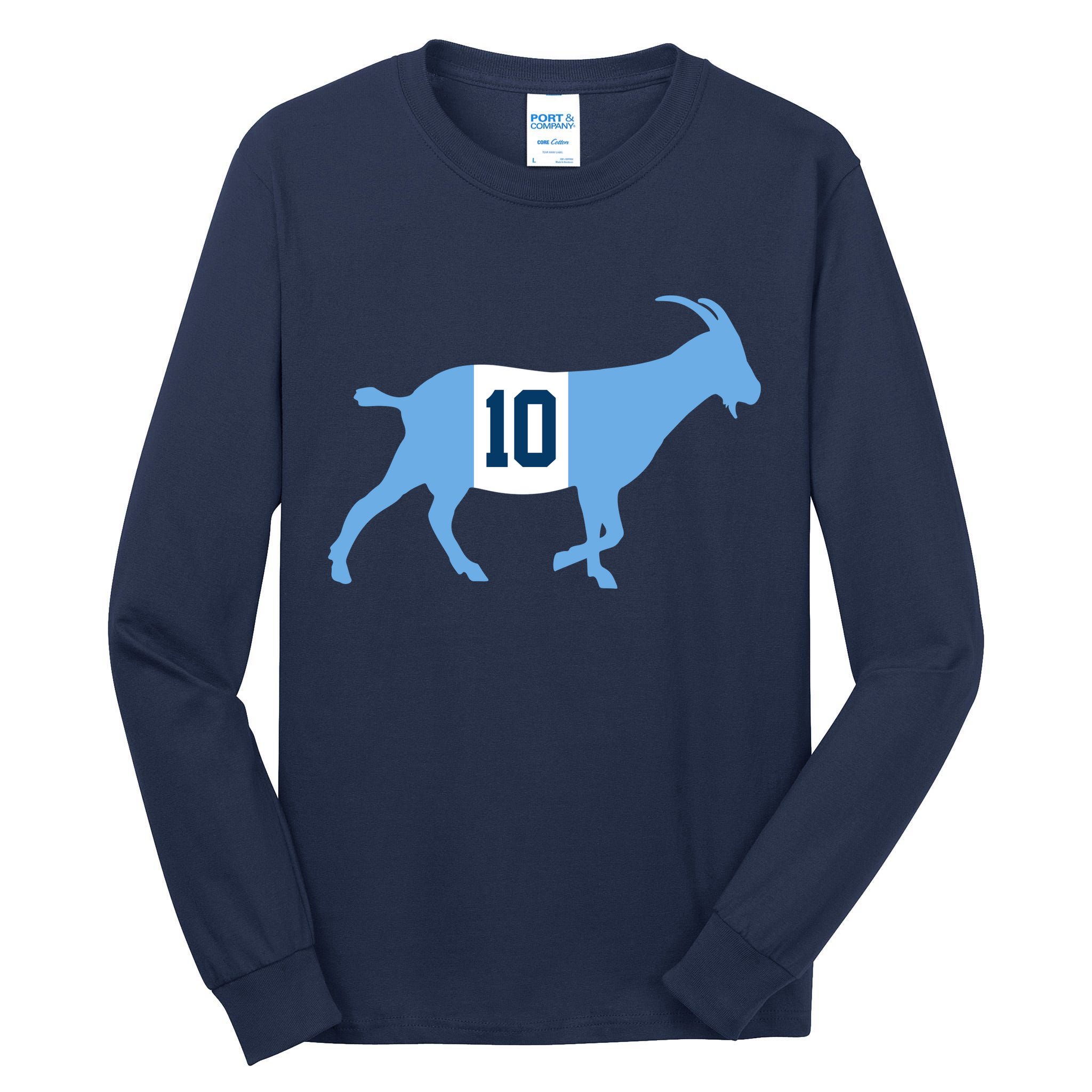 Messi Goat #10 Argentina Soccer Tall Long Sleeve T-Shirt
