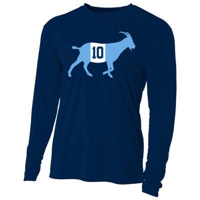 Messi Goat #10 Argentina Soccer Cooling Performance Long Sleeve Crew