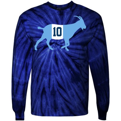 Messi Goat #10 Argentina Soccer Tie-Dye Long Sleeve Shirt