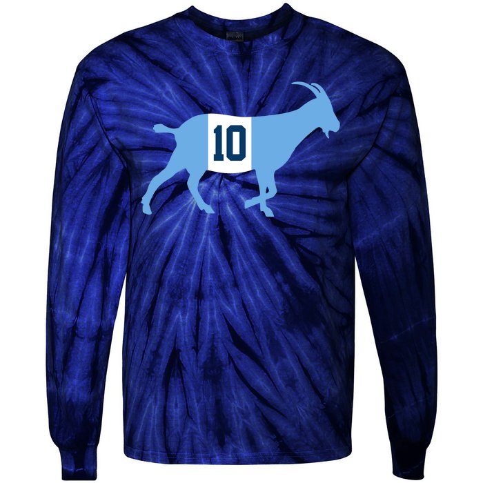 Messi Goat #10 Argentina Soccer Tie-Dye Long Sleeve Shirt