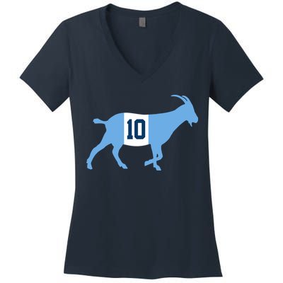 Messi Goat #10 Argentina Soccer Women's V-Neck T-Shirt