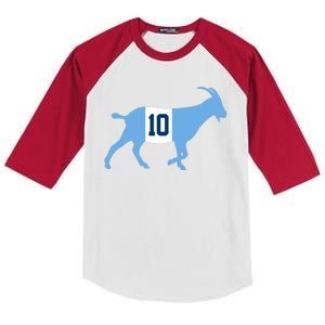 Messi Goat #10 Argentina Soccer Kids Colorblock Raglan Jersey