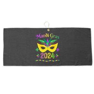 Mardi Gras 2024 Costume With Mask Large Microfiber Waffle Golf Towel