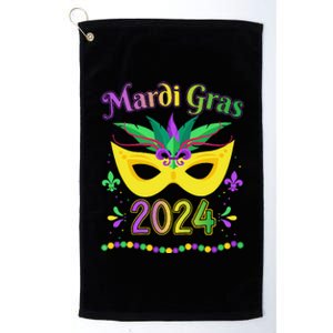 Mardi Gras 2024 Costume With Mask Platinum Collection Golf Towel