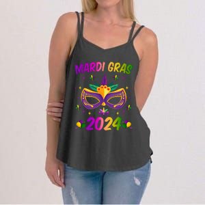 Mardi Gras 2024 Funny Mardi Gras Mask Costume Women's Strappy Tank