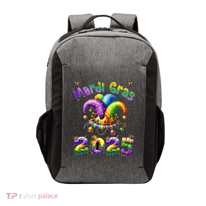 Mardi Gras 2025 Jester Outfit Vector Backpack