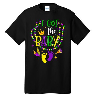 Mardi Gras 2024 I Got The Baby Pregnancy Announcement Tall T-Shirt