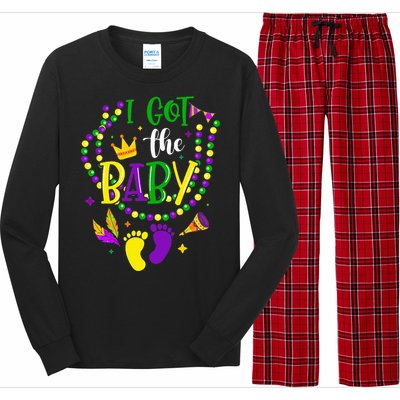 Mardi Gras 2024 I Got The Baby Pregnancy Announcement Long Sleeve Pajama Set