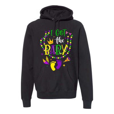 Mardi Gras 2024 I Got The Baby Pregnancy Announcement Premium Hoodie