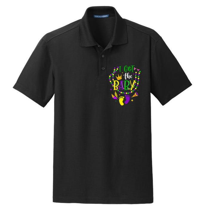 Mardi Gras 2024 I Got The Baby Pregnancy Announcement Dry Zone Grid Polo