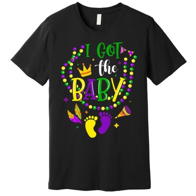 Mardi Gras 2024 I Got The Baby Pregnancy Announcement Premium T-Shirt