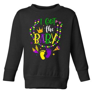 Mardi Gras 2024 I Got The Baby Pregnancy Announcement Toddler Sweatshirt