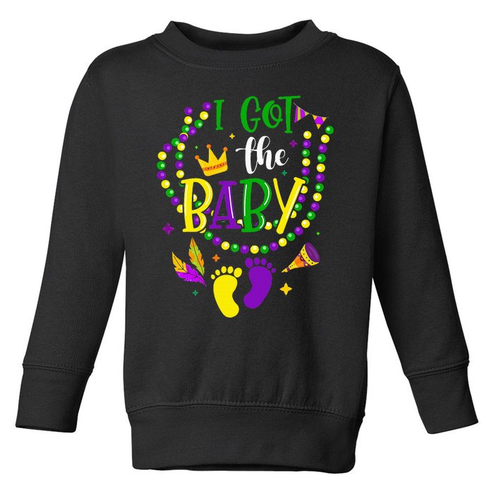 Mardi Gras 2024 I Got The Baby Pregnancy Announcement Toddler Sweatshirt