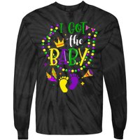 Mardi Gras 2024 I Got The Baby Pregnancy Announcement Tie-Dye Long Sleeve Shirt