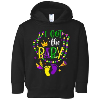 Mardi Gras 2024 I Got The Baby Pregnancy Announcement Toddler Hoodie