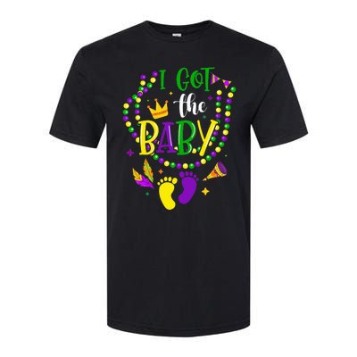 Mardi Gras 2024 I Got The Baby Pregnancy Announcement Softstyle CVC T-Shirt