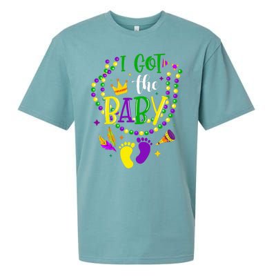 Mardi Gras 2024 I Got The Baby Pregnancy Announcement Sueded Cloud Jersey T-Shirt