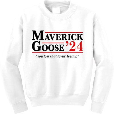 Maverick Goose 24 2024 Election Maverick For President USA Pilot Kids Sweatshirt