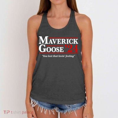 Maverick Goose 24 2024 Election Maverick For President USA Pilot 2024 Women's Knotted Racerback Tank