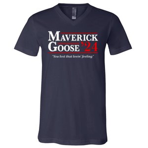 Maverick Goose 24 2024 Election Maverick For President USA Pilot 2024 V-Neck T-Shirt