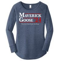 Maverick Goose 24 2024 Election Maverick For President USA Pilot 2024 Women's Perfect Tri Tunic Long Sleeve Shirt