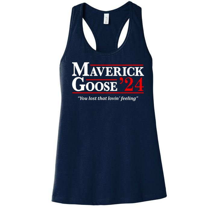 Maverick Goose 24 2024 Election Maverick For President USA Pilot 2024 Women's Racerback Tank