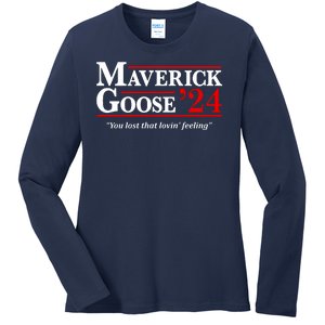 Maverick Goose 24 2024 Election Maverick For President USA Pilot 2024 Ladies Long Sleeve Shirt