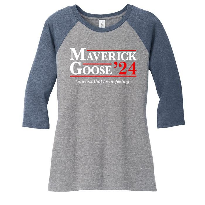 Maverick Goose 24 2024 Election Maverick For President USA Pilot 2024 Women's Tri-Blend 3/4-Sleeve Raglan Shirt