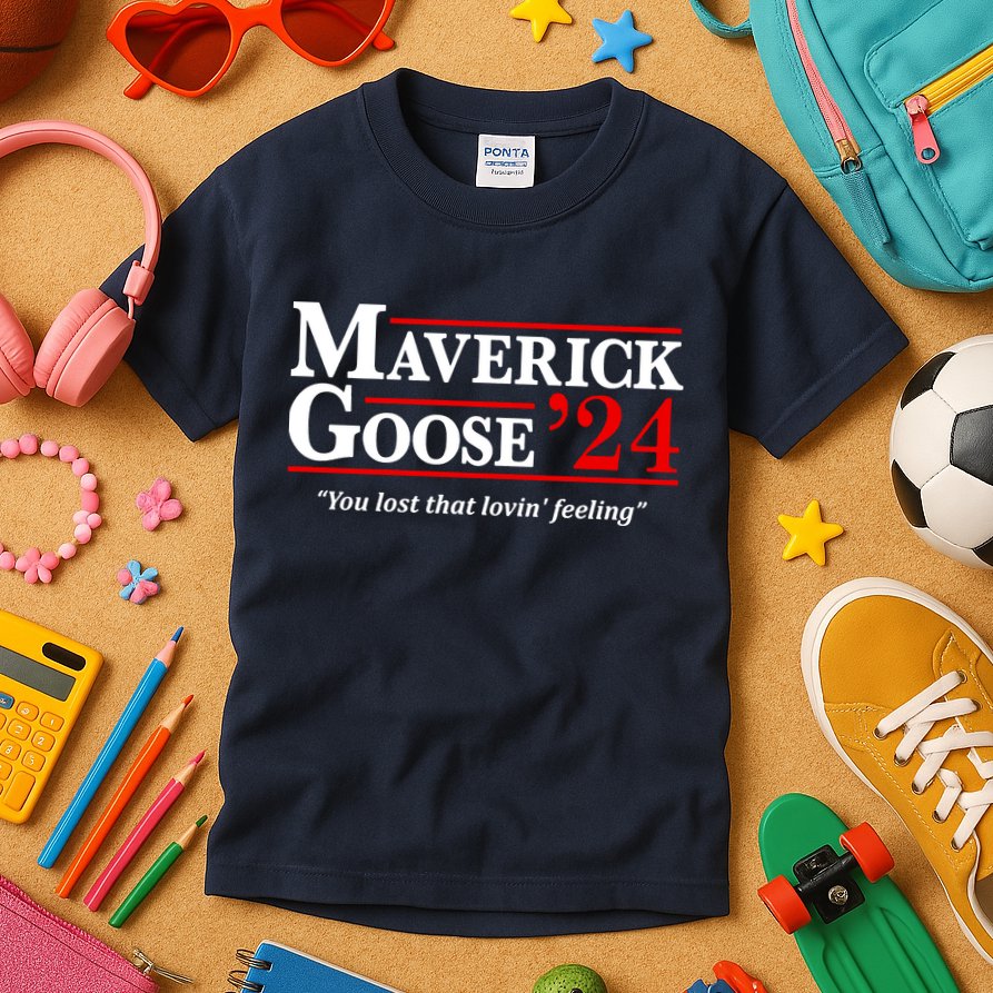 Maverick Goose 24 2024 Election Maverick For President USA Pilot 2024 Kids T-Shirt
