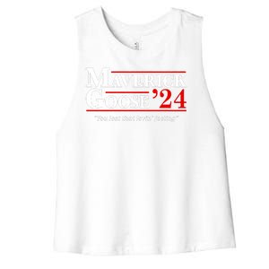 Maverick Goose 24 2024 Election Maverick For President USA Pilot 2024 Women's Racerback Cropped Tank