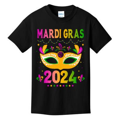 Mardi Gras 2024 Funny Mardi Gras Mask Costume Kids T-Shirt