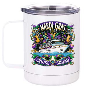 Mardi Gras 2025 Cruise Squad Family Matching Group 12 oz Stainless Steel Tumbler Cup