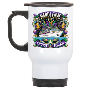 Mardi Gras 2025 Cruise Squad Family Matching Group Stainless Steel Travel Mug