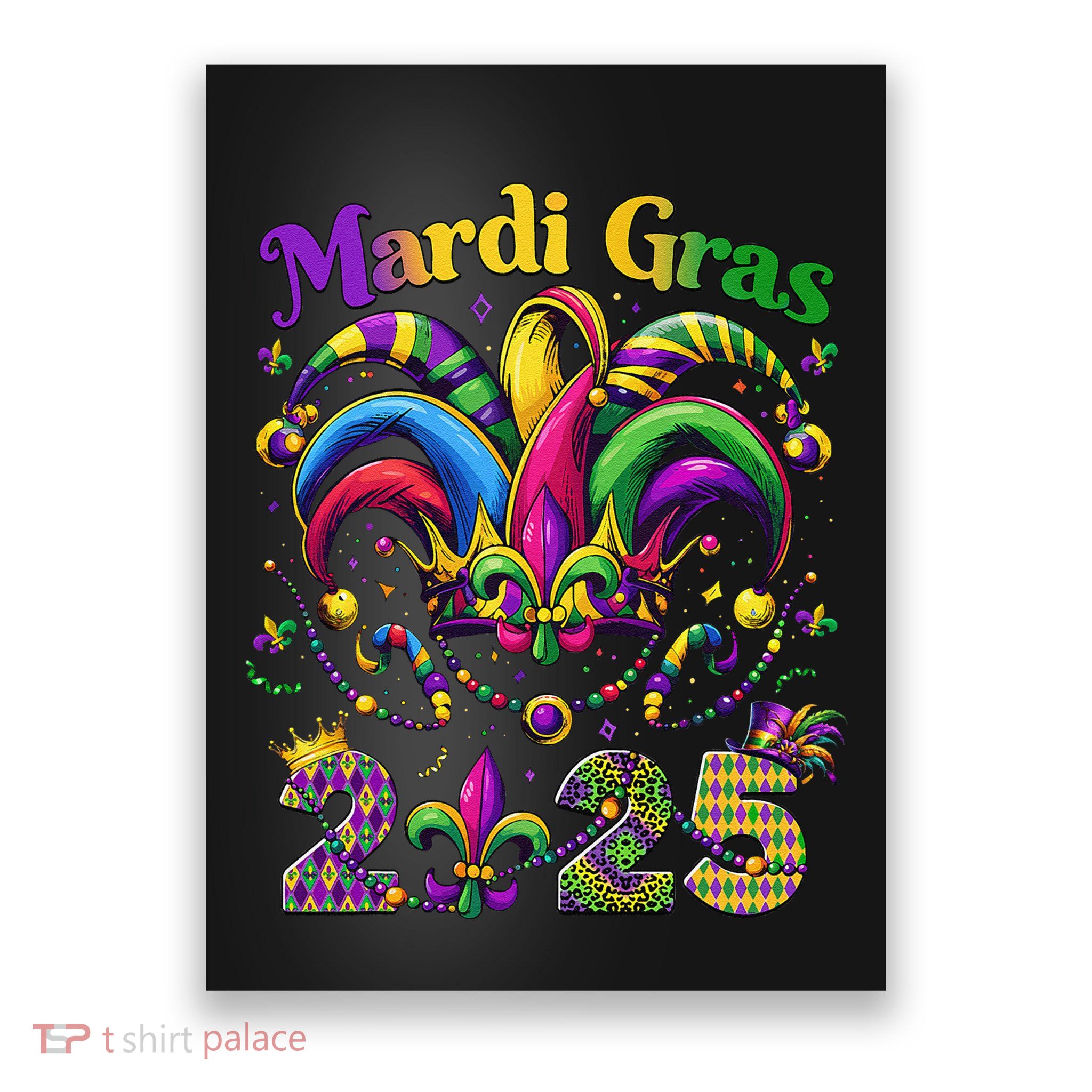 Mardi Gras 2025 Jester Outfit Love Poster