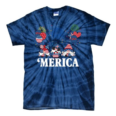 Merica Gnome 4th Of July Celebration Tie-Dye T-Shirt