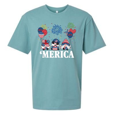 Merica Gnome 4th Of July Celebration Sueded Cloud Jersey T-Shirt