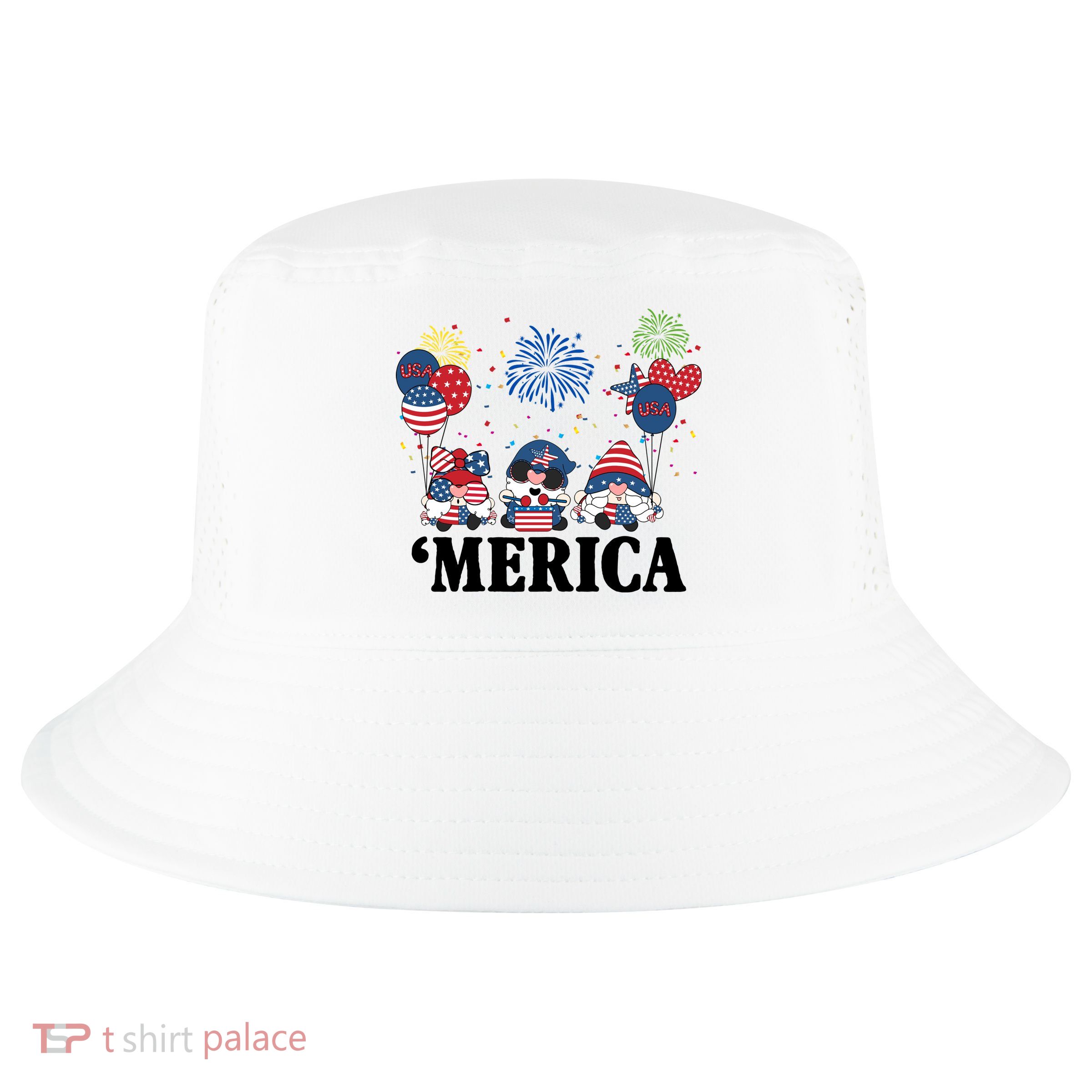 Merica Gnome 4th Of July Celebration Cool Comfort Performance Bucket Hat