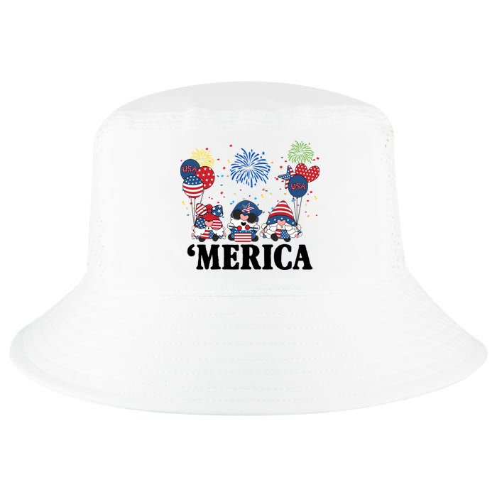 Merica Gnome 4th Of July Celebration Cool Comfort Performance Bucket Hat