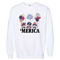 Merica Gnome 4th Of July Celebration Garment-Dyed Sweatshirt